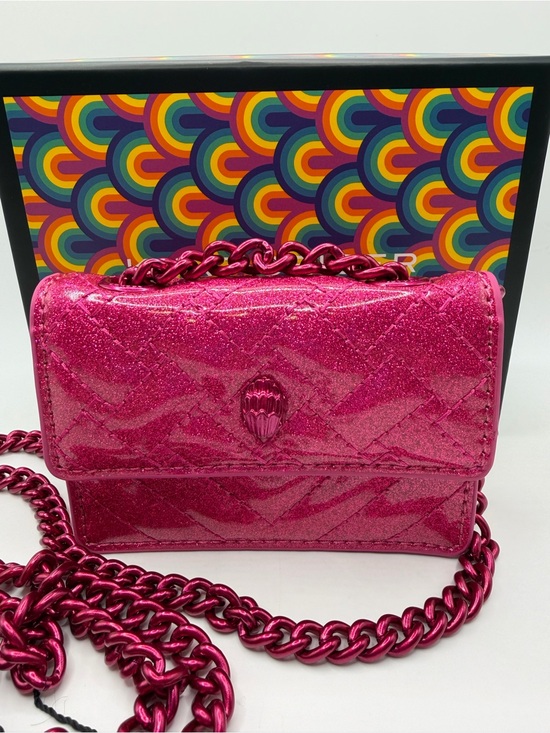Kurt Geiger Handbags - Kurt Geiger Micro Kensington Hot Pink Glitter Crossbody Bag